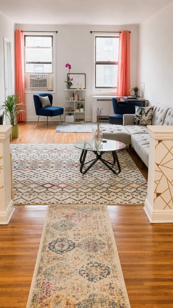 Open living, reading, and work space